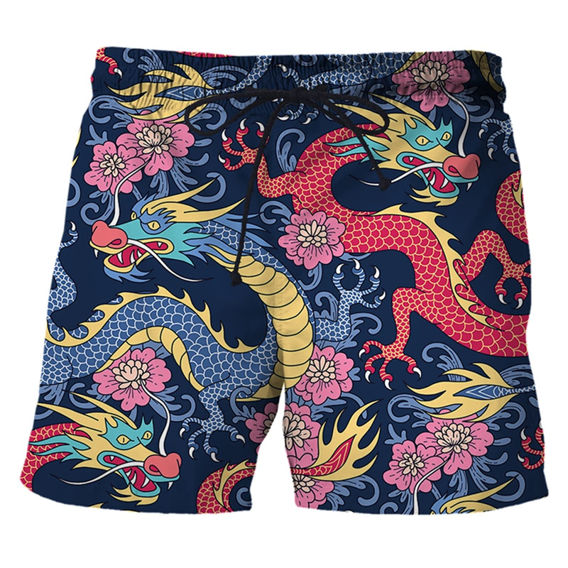 Trunks Board Surf - Chinesische Drachen 3D-Druck Badehose für Männer