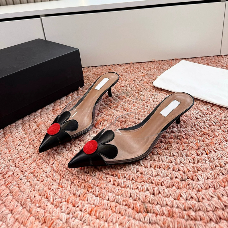 Casual Sandal Leather - Echtes Leder Französische Herzförmige Transparente Pantoletten