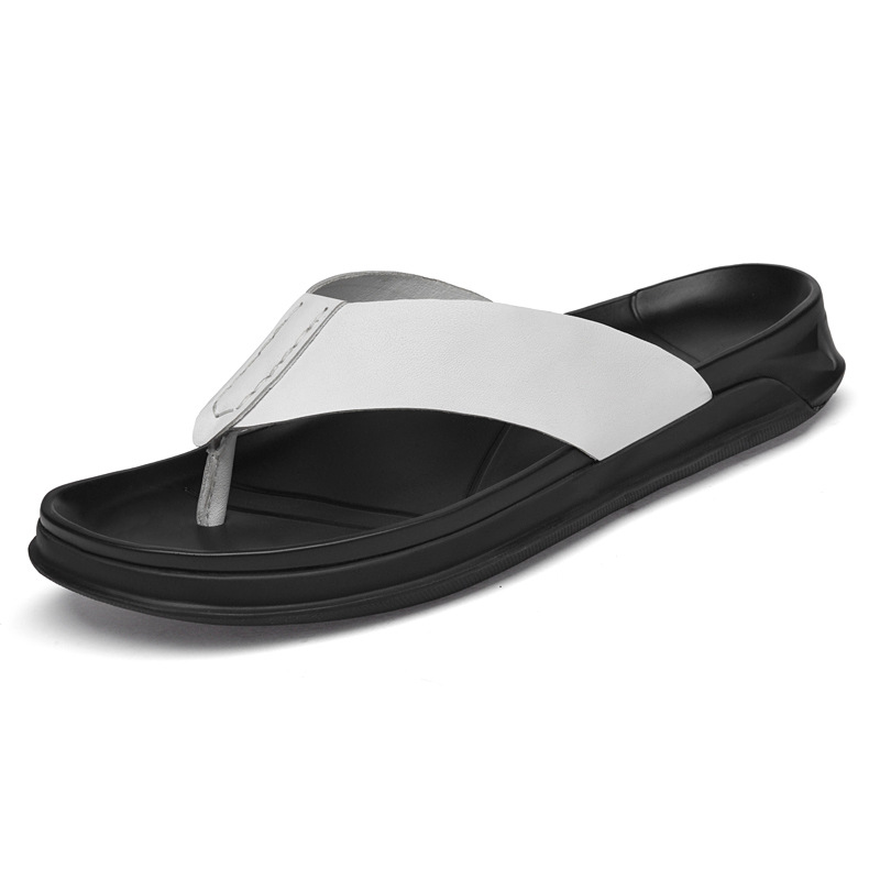 Flip Flop Leather Men - Herren-Sommer-Sandalen aus echtem Leder, weicher Boden,