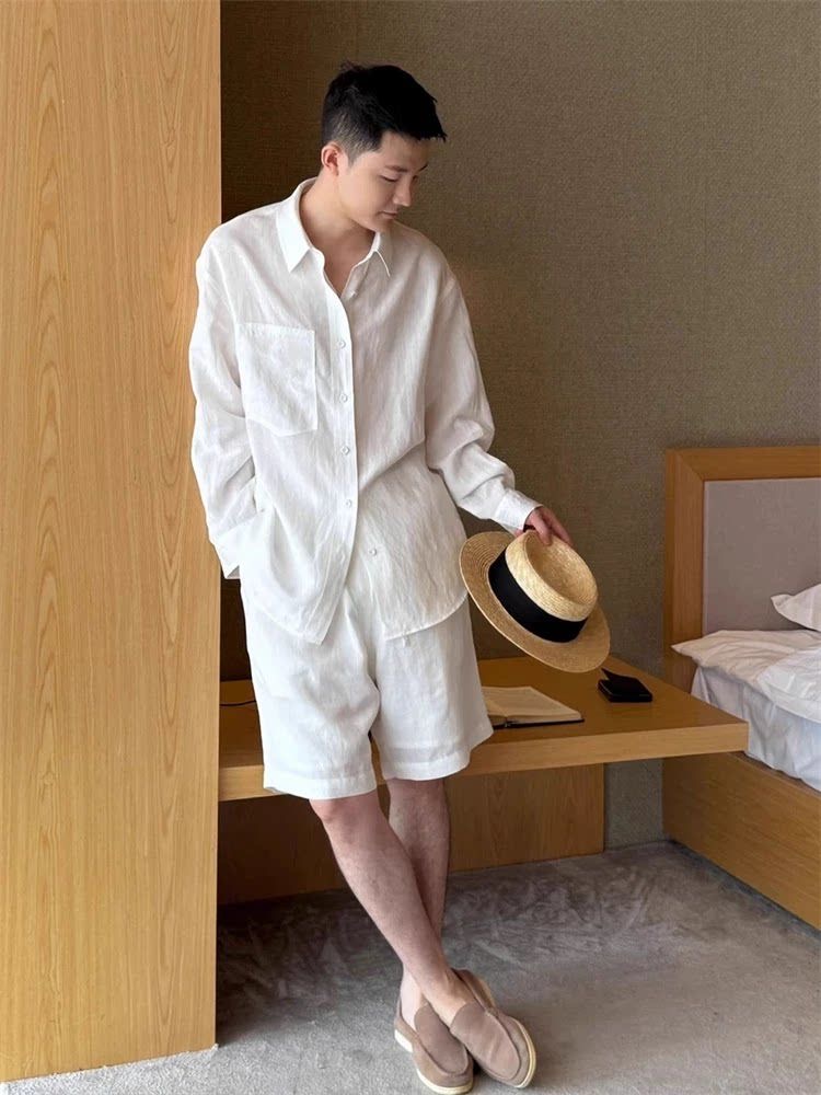 Sommerliches modisches Leinen- – Linen Shirt Breathable Bewertung und Preis