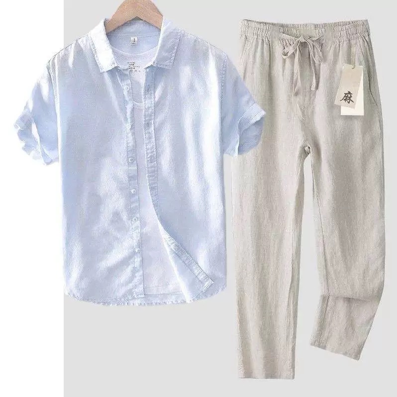 Reines Leinen-Baumwoll-Hemd fü – Linen Shirt Breathable Bewertung und Preis