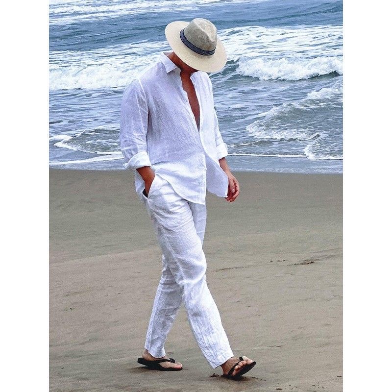 Strandurlaub-Stil Baumwoll-Lei – Linen Shirt Breathable Bewertung und Preis
